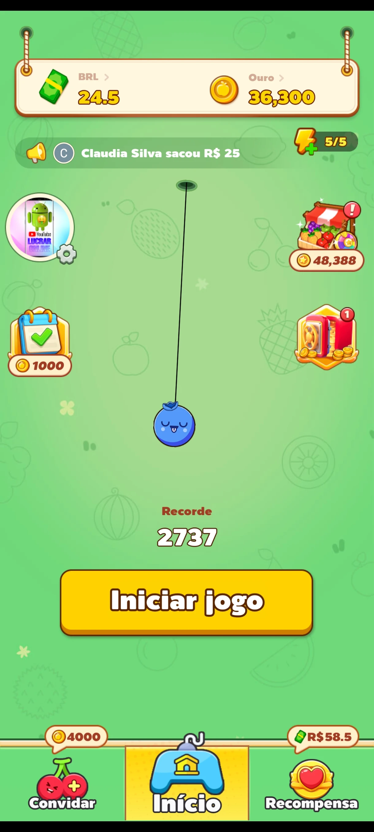Fruit Boom - App Para Ganhar Dinheiro no Pix e PagBank Jogando Frutas 2026