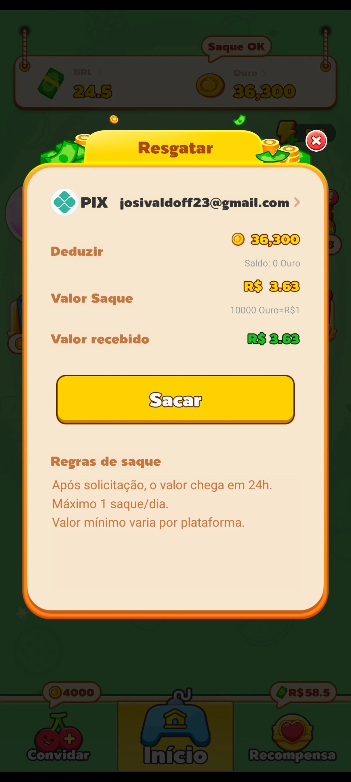Gameplay Fruit Boom - Combine frutas para ganhar moedas